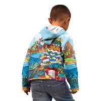 Cayman Islands Christmas Kid Hoodie Santa Claus Turtle Beachy Xmas - Wonder Print Shop