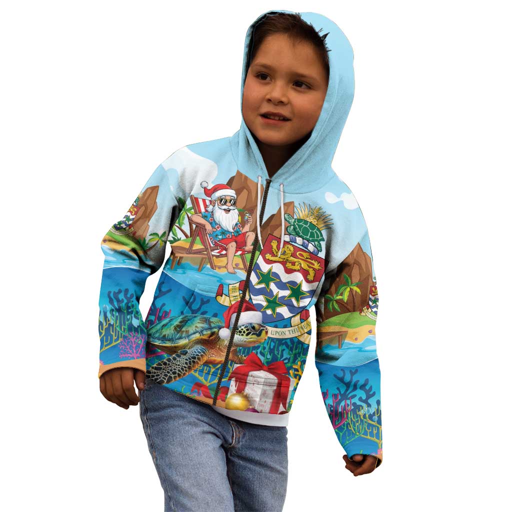 Cayman Islands Christmas Kid Hoodie Santa Claus Turtle Beachy Xmas - Wonder Print Shop