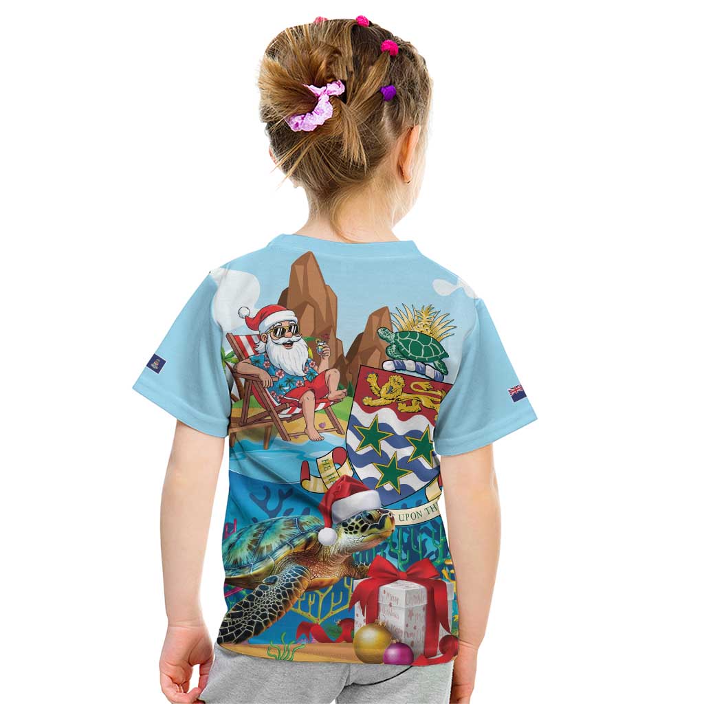Cayman Islands Christmas Kid T Shirt Santa Claus Turtle Beachy Xmas - Wonder Print Shop