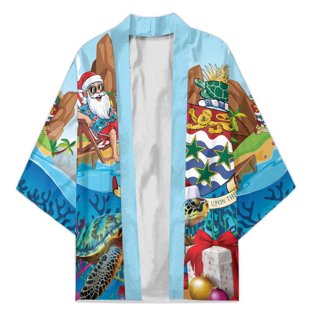 Cayman Islands Christmas Kimono Santa Claus Turtle Beachy Xmas - Wonder Print Shop