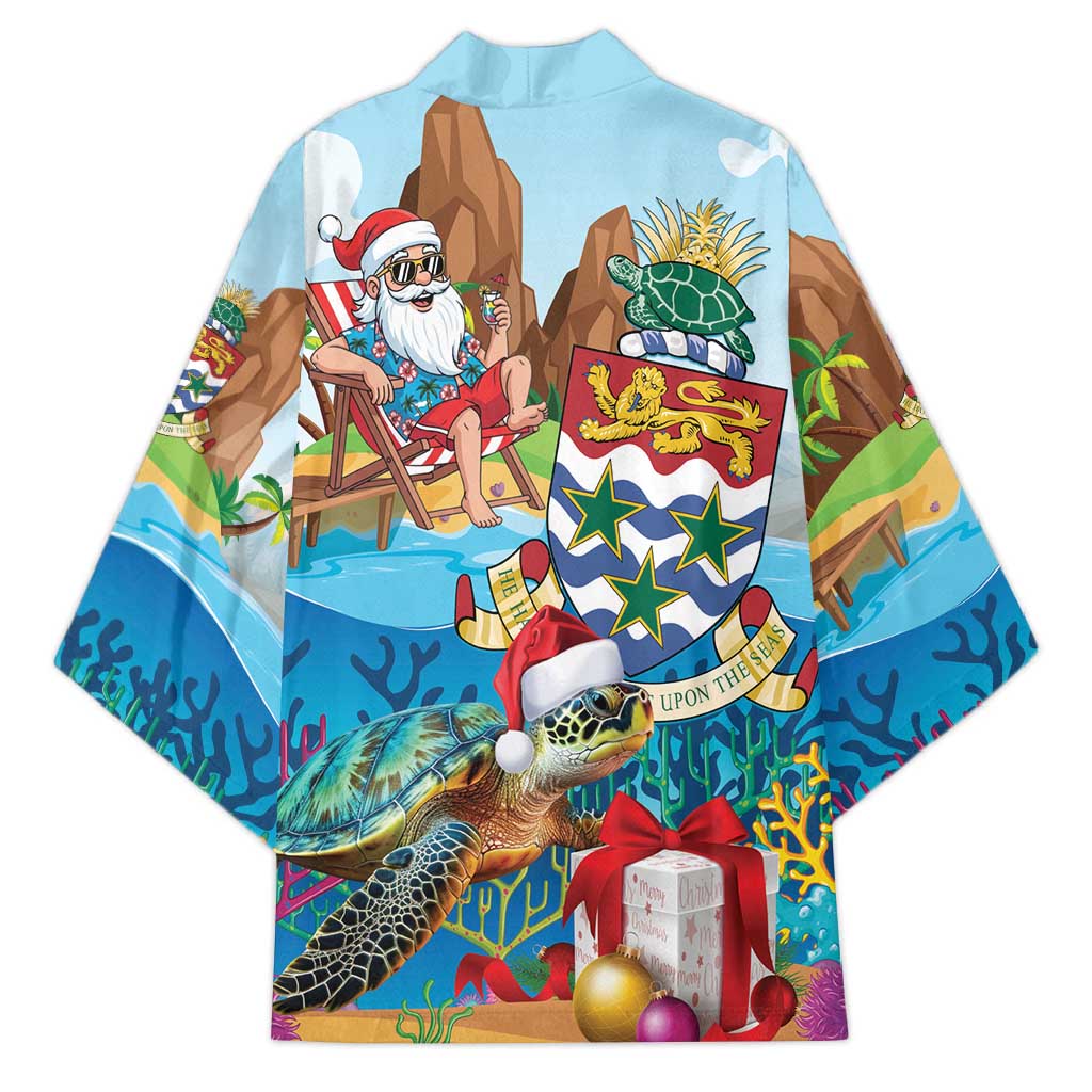 Cayman Islands Christmas Kimono Santa Claus Turtle Beachy Xmas - Wonder Print Shop