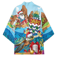 Cayman Islands Christmas Kimono Santa Claus Turtle Beachy Xmas - Wonder Print Shop