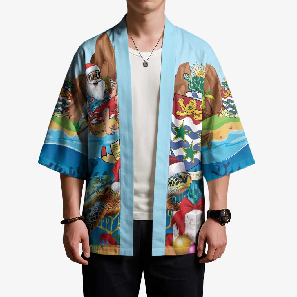 Cayman Islands Christmas Kimono Santa Claus Turtle Beachy Xmas - Wonder Print Shop