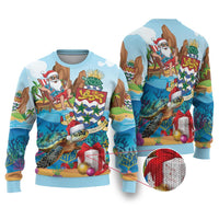 Cayman Islands Christmas Ugly Christmas Sweater Santa Claus Turtle Beachy Xmas - Wonder Print Shop
