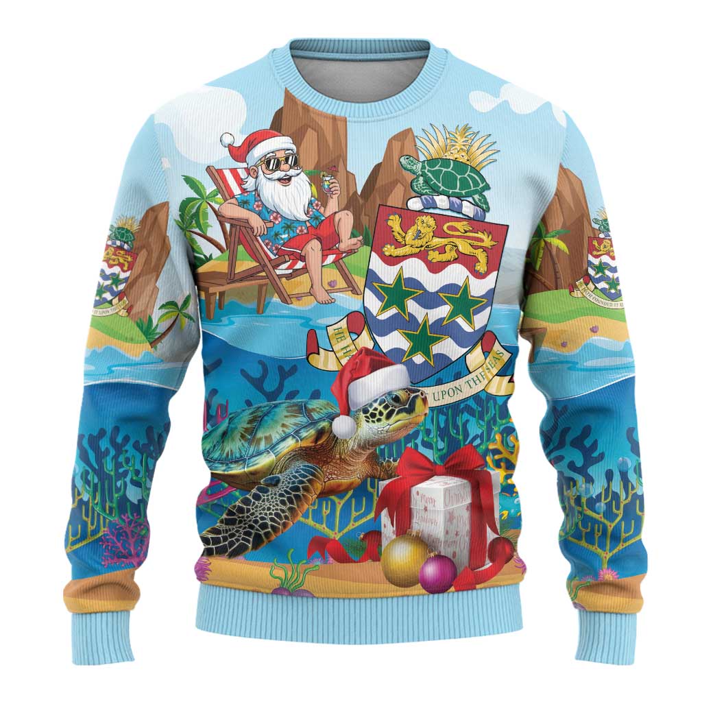 Cayman Islands Christmas Ugly Christmas Sweater Santa Claus Turtle Beachy Xmas - Wonder Print Shop