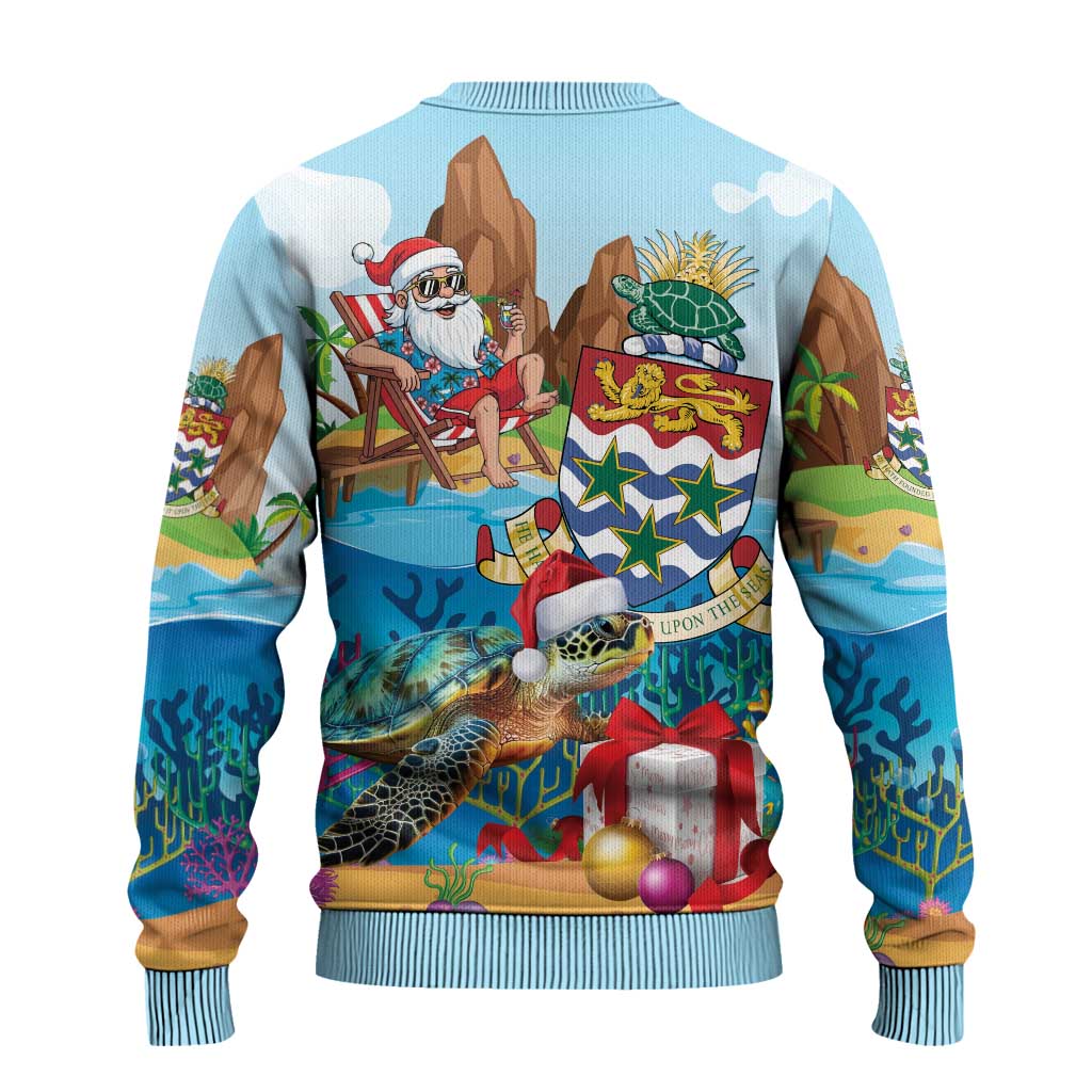 Cayman Islands Christmas Ugly Christmas Sweater Santa Claus Turtle Beachy Xmas - Wonder Print Shop