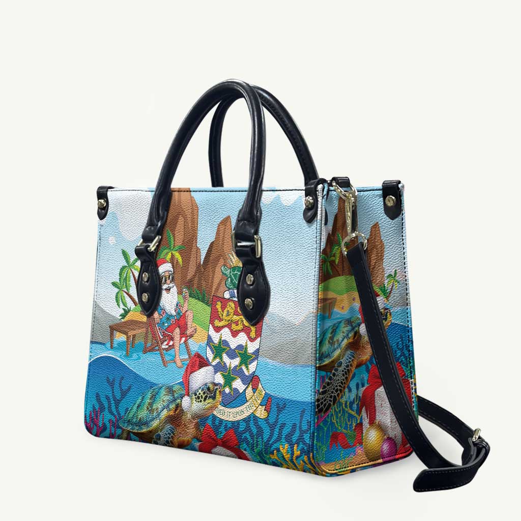 Cayman Islands Christmas Leather Bag Santa Claus Turtle Beachy Xmas - Wonder Print Shop