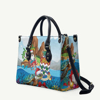 Cayman Islands Christmas Leather Bag Santa Claus Turtle Beachy Xmas - Wonder Print Shop