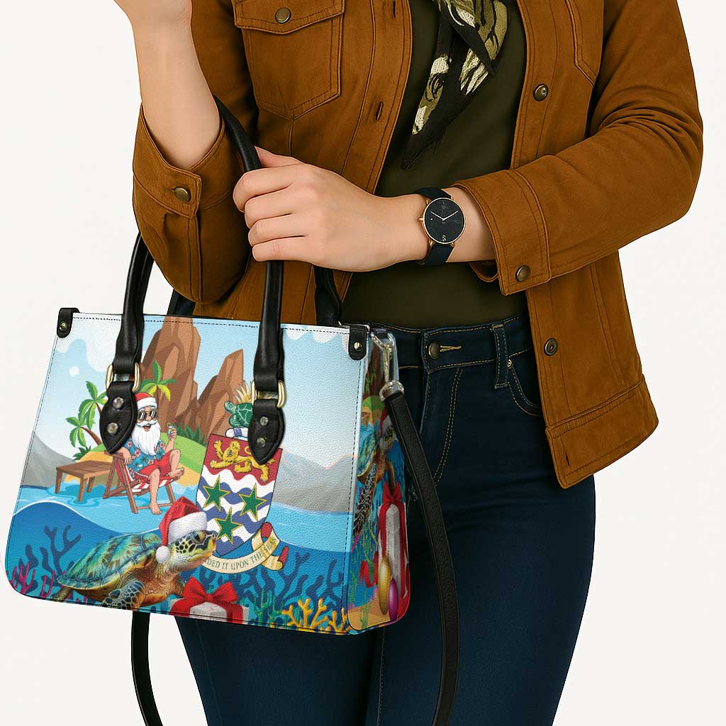 Cayman Islands Christmas Leather Bag Santa Claus Turtle Beachy Xmas - Wonder Print Shop
