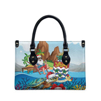 Cayman Islands Christmas Leather Bag Santa Claus Turtle Beachy Xmas - Wonder Print Shop