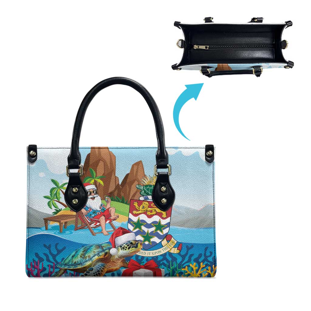 Cayman Islands Christmas Leather Bag Santa Claus Turtle Beachy Xmas - Wonder Print Shop