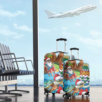 Cayman Islands Christmas Luggage Cover Santa Claus Turtle Beachy Xmas - Wonder Print Shop