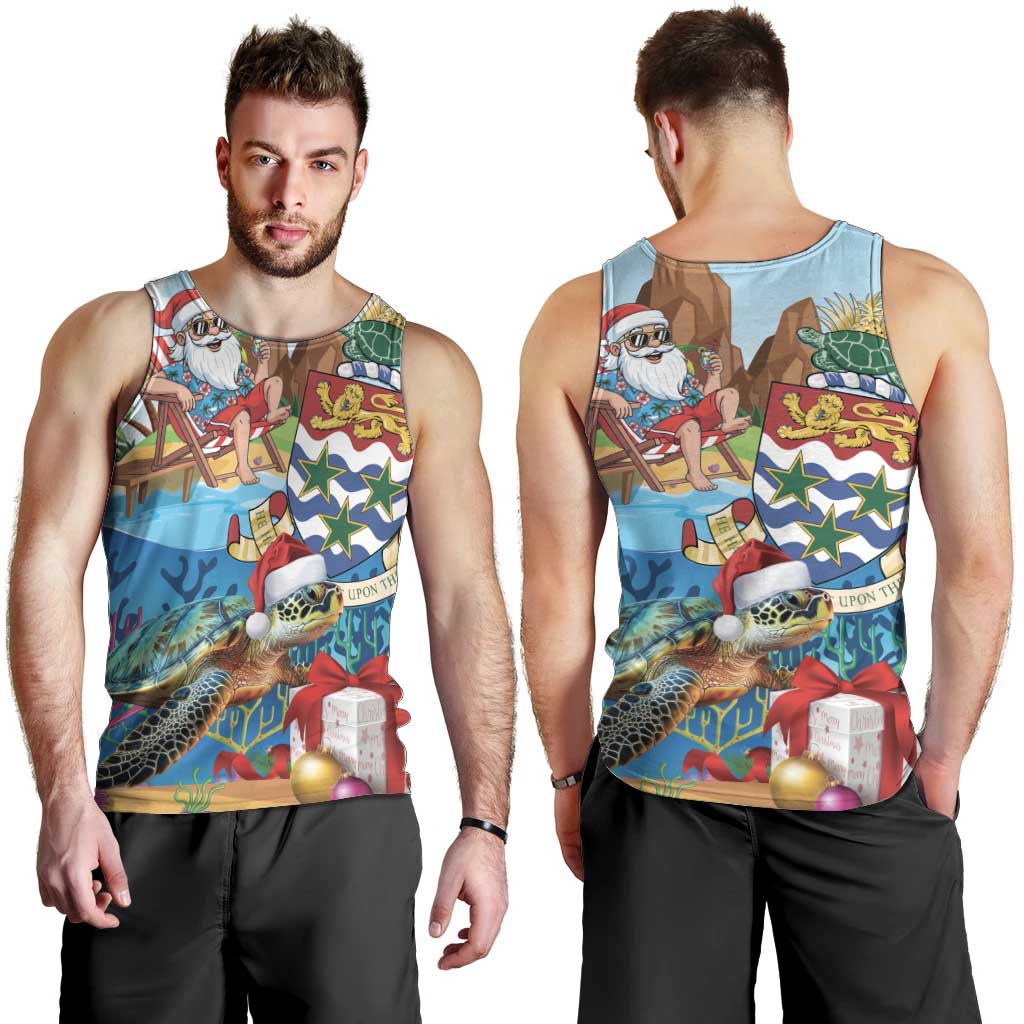 Cayman Islands Christmas Men Tank Top Santa Claus Turtle Beachy Xmas - Wonder Print Shop