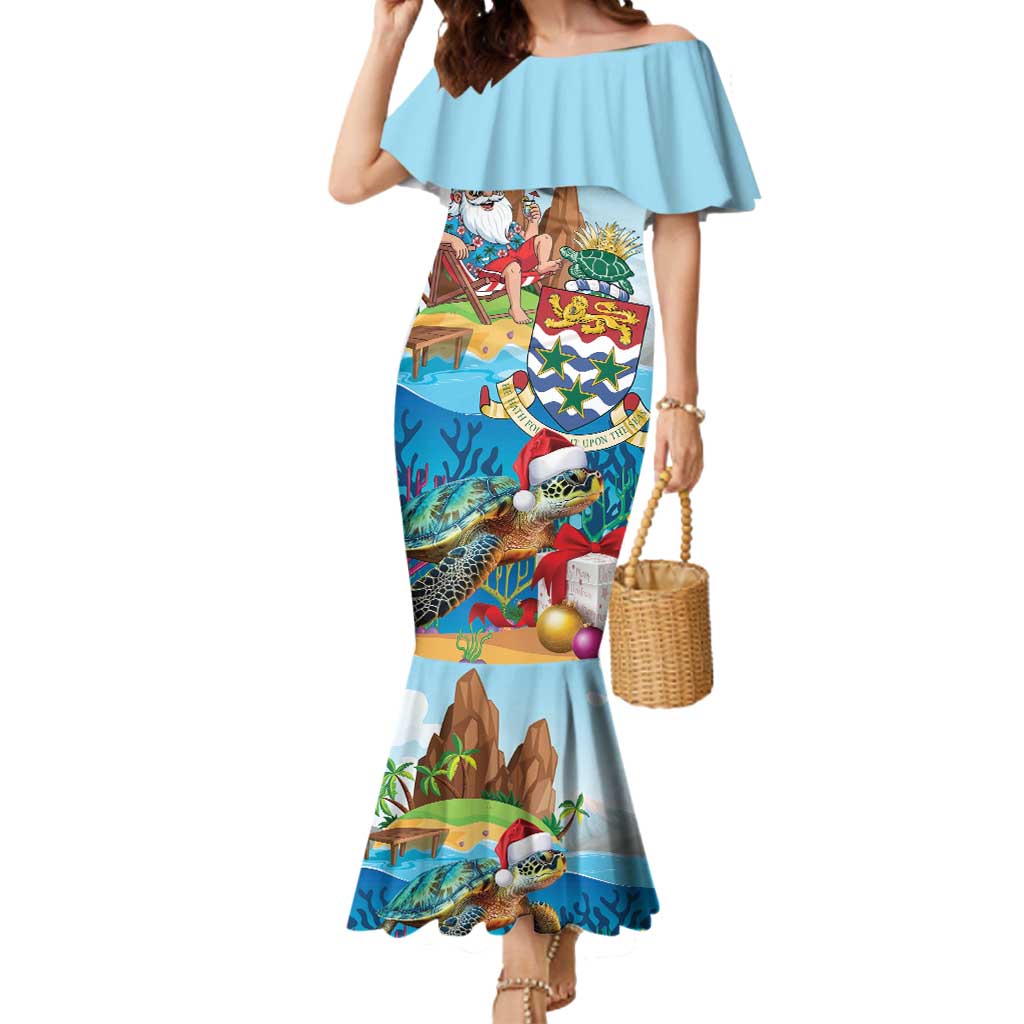 Cayman Islands Christmas Mermaid Dress Santa Claus Turtle Beachy Xmas - Wonder Print Shop