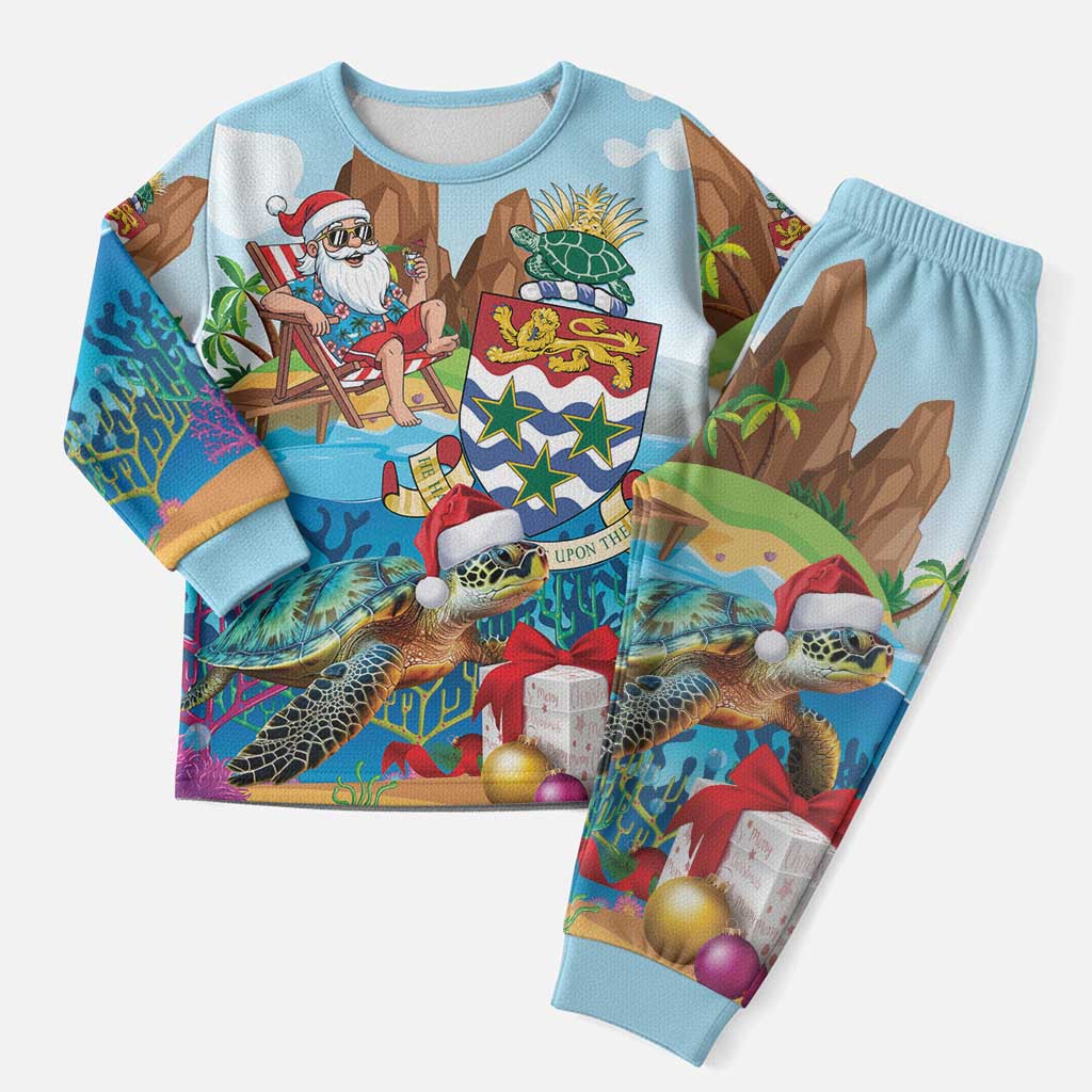 Cayman Islands Christmas Pajama Set Santa Claus Turtle Beachy Xmas - Wonder Print Shop