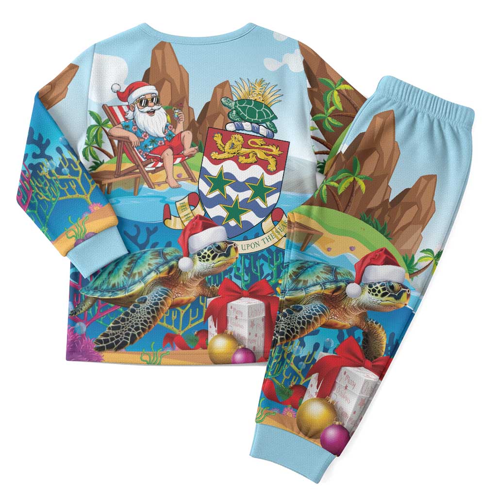 Cayman Islands Christmas Pajama Set Santa Claus Turtle Beachy Xmas - Wonder Print Shop