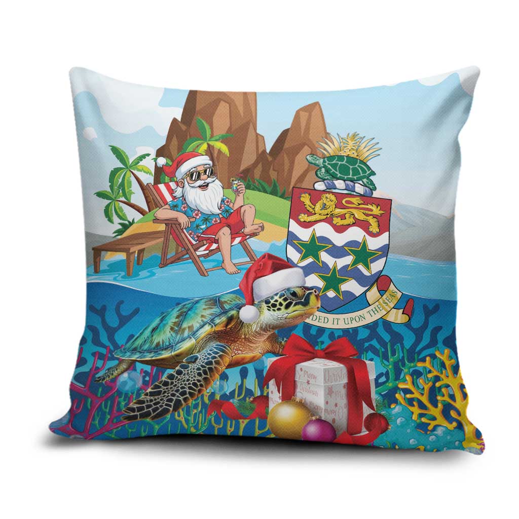 Cayman Islands Christmas Pillow Cover Santa Claus Turtle Beachy Xmas - Wonder Print Shop