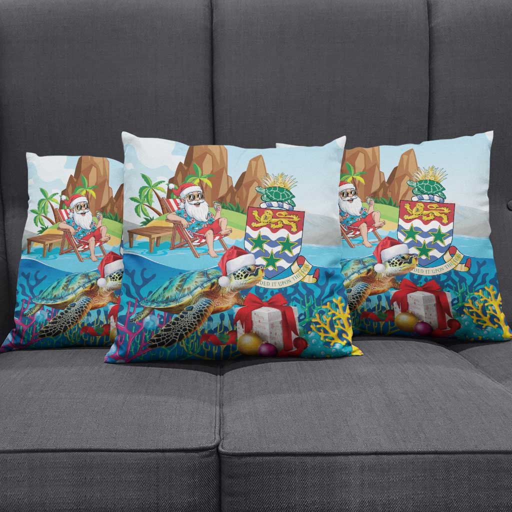 Cayman Islands Christmas Pillow Cover Santa Claus Turtle Beachy Xmas - Wonder Print Shop
