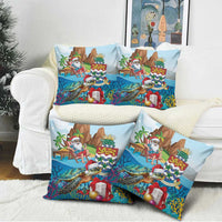 Cayman Islands Christmas Pillow Cover Santa Claus Turtle Beachy Xmas - Wonder Print Shop