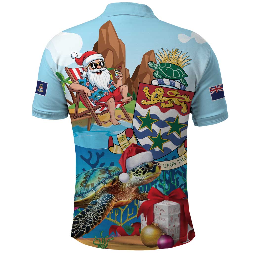 Cayman Islands Christmas Polo Shirt Santa Claus Turtle Beachy Xmas - Wonder Print Shop