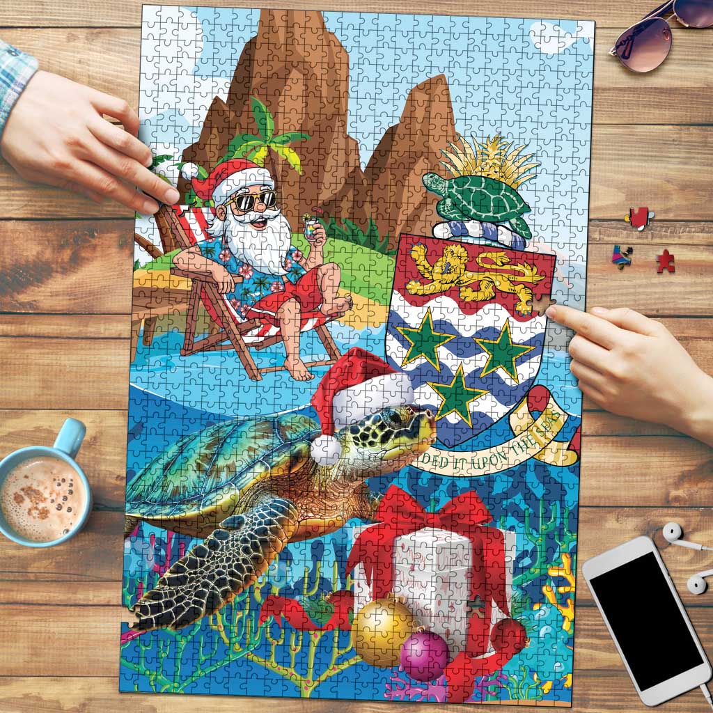 Cayman Islands Christmas Puzzle Santa Claus Turtle Beachy Xmas - Wonder Print Shop
