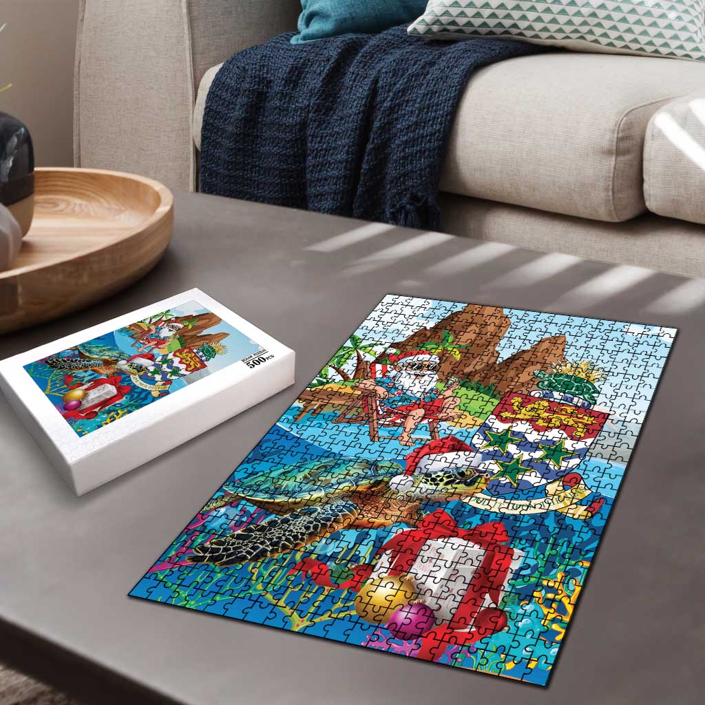 Cayman Islands Christmas Puzzle Santa Claus Turtle Beachy Xmas - Wonder Print Shop