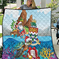 Cayman Islands Christmas Quilt Santa Claus Turtle Beachy Xmas - Wonder Print Shop