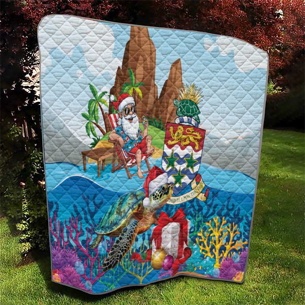 Cayman Islands Christmas Quilt Santa Claus Turtle Beachy Xmas - Wonder Print Shop