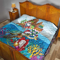 Cayman Islands Christmas Quilt Santa Claus Turtle Beachy Xmas - Wonder Print Shop