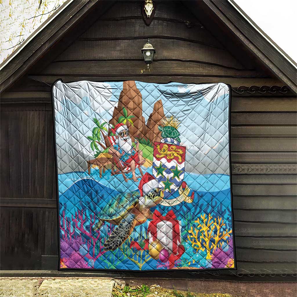 Cayman Islands Christmas Quilt Santa Claus Turtle Beachy Xmas - Wonder Print Shop