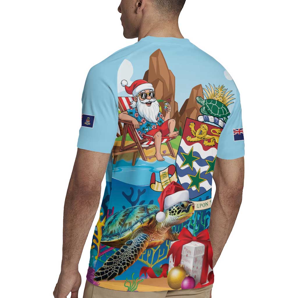 Cayman Islands Christmas Rugby Jersey Santa Claus Turtle Beachy Xmas - Wonder Print Shop