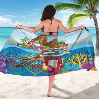 Cayman Islands Christmas Sarong Santa Claus Turtle Beachy Xmas - Wonder Print Shop