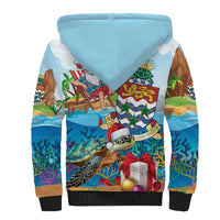Cayman Islands Christmas Sherpa Hoodie Santa Claus Turtle Beachy Xmas - Wonder Print Shop