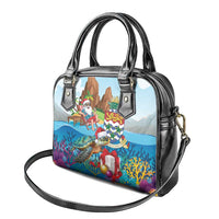 Cayman Islands Christmas Shoulder Handbag Santa Claus Turtle Beachy Xmas - Wonder Print Shop