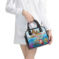 Cayman Islands Christmas Shoulder Handbag Santa Claus Turtle Beachy Xmas - Wonder Print Shop
