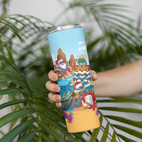 Cayman Islands Christmas Skinny Tumbler Santa Claus Turtle Beachy Xmas - Wonder Print Shop