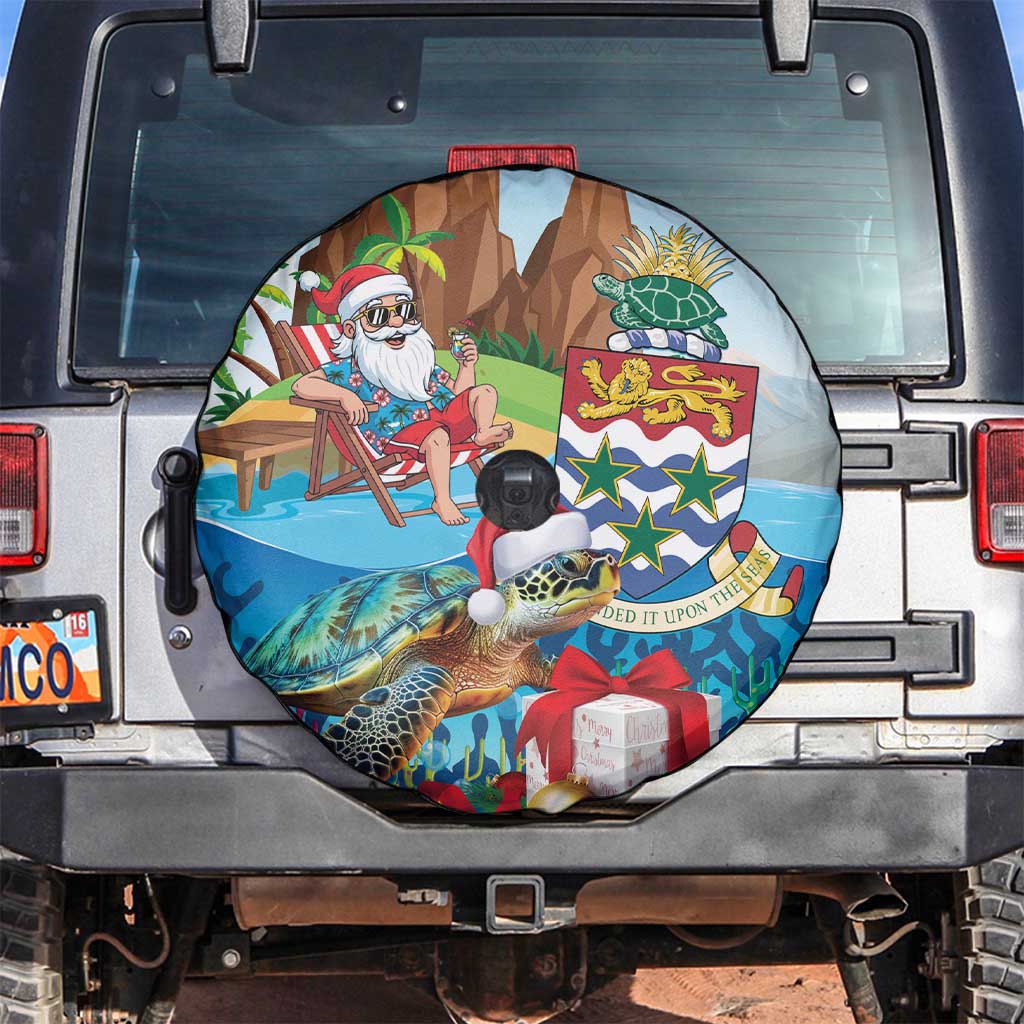 Cayman Islands Christmas Spare Tire Cover Santa Claus Turtle Beachy Xmas - Wonder Print Shop