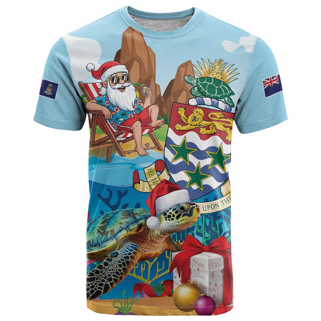 Cayman Islands Christmas T Shirt Santa Claus Turtle Beachy Xmas - Wonder Print Shop