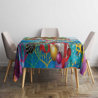 Cayman Islands Christmas Tablecloth Santa Claus Turtle Beachy Xmas - Wonder Print Shop