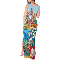 Cayman Islands Christmas Tank Maxi Dress Santa Claus Turtle Beachy Xmas - Wonder Print Shop