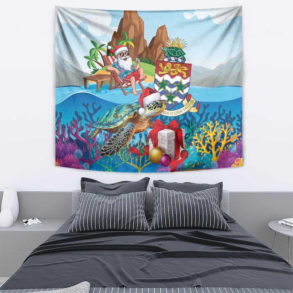 Cayman Islands Christmas Tapestry Santa Claus Turtle Beachy Xmas - Wonder Print Shop