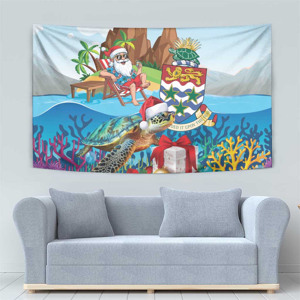Cayman Islands Christmas Tapestry Santa Claus Turtle Beachy Xmas - Wonder Print Shop
