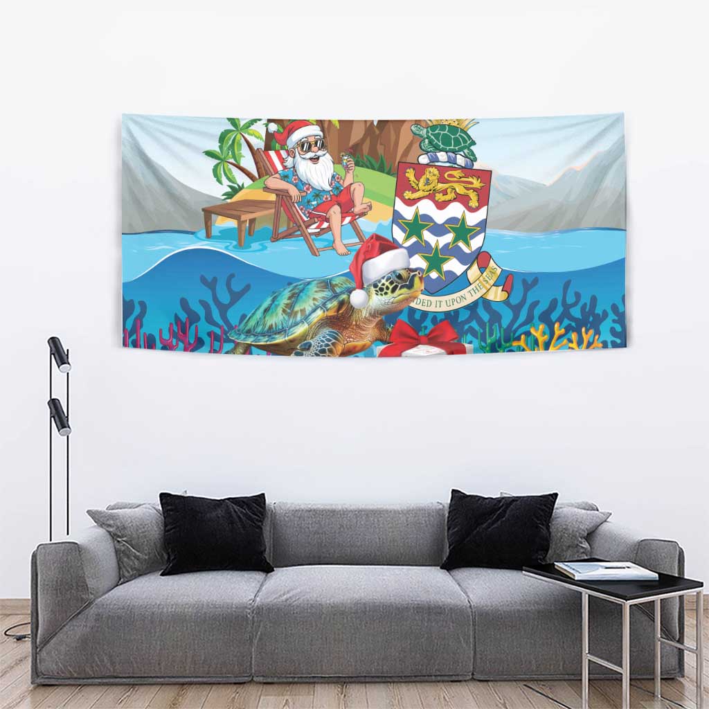 Cayman Islands Christmas Tapestry Santa Claus Turtle Beachy Xmas - Wonder Print Shop