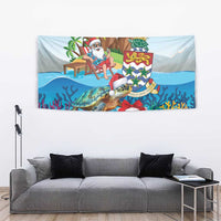 Cayman Islands Christmas Tapestry Santa Claus Turtle Beachy Xmas - Wonder Print Shop