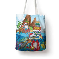 Cayman Islands Christmas Tote Bag Santa Claus Turtle Beachy Xmas - Wonder Print Shop