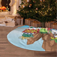 Cayman Islands Christmas Tree Skirt Santa Claus Turtle Beachy Xmas - Wonder Print Shop