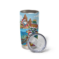 Cayman Islands Christmas Tumbler Cup Santa Claus Turtle Beachy Xmas - Wonder Print Shop