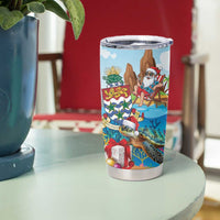 Cayman Islands Christmas Tumbler Cup Santa Claus Turtle Beachy Xmas - Wonder Print Shop