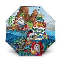 Cayman Islands Christmas Umbrella Santa Claus Turtle Beachy Xmas - Wonder Print Shop