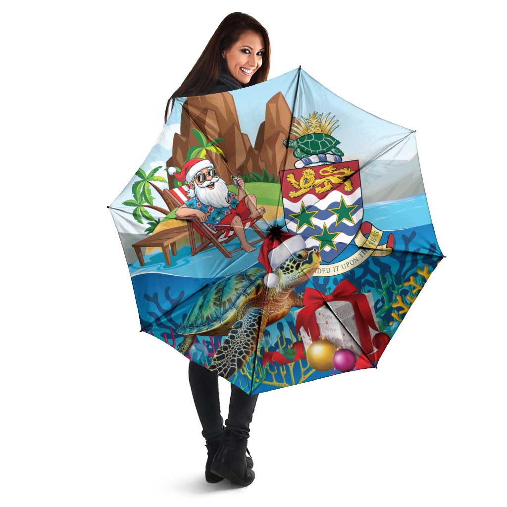 Cayman Islands Christmas Umbrella Santa Claus Turtle Beachy Xmas - Wonder Print Shop